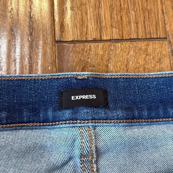 Express 90’s slim super high rise light wash jeans size 14 - Picture 5 of 15
